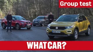 SEAT Arona vs VW T-Roc vs Citroen C3 Aircross 2019 review – small SUV group test | What Car?