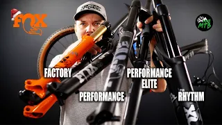 RHYTHM vs Performance vs FACTORY FOX 34 and FOX 34 SC - Weight, Damper, Air Spring, Features