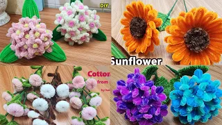 DIY | #4 ideas | How to make a flower with pipe cleaner | flowers tutorial by handcraft sreyneang