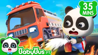 🐼 Músicas Infantis | Vamos Consertar o Caminhão Tanque |  Mecânico Bebê Panda | BabyBus Português