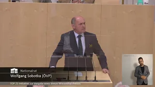 Simon-Wiesenthal-Preis: Rede von Nationalratspräsident Sobotka (8. Juli 2020)