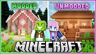 Modded vs Vanilla Minecraft House Makeover with LDShadowlady!