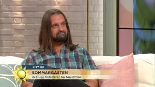 Toalettskräck, humor och livet före och efter testikelcancern - Nyhetsmorgon (TV4)