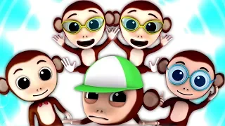 пять маленьких обезьян | русский мультфильмы | рифмы для детей | Kids Song | Five Little Monkeys