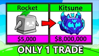 Trading to Kitsune With 1 TRADE in 24 Hours (Blox Fruits)