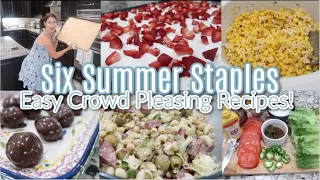 6 Crowd Pleasing Recipes! Refreshing Summer Staple Side Dishes and Desserts! Cook With Me!