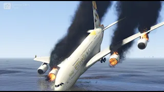 Pilot Falls Out of Burning Airbus A380 After Crashes Mid-Air With Airplane | GTA 5