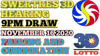 SWERTRES 3D HEARING | 9PM DRAW | NOVEMBER 16 2020