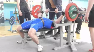 1 мая 2016. Руднев Сергей. 2 подход. Жим 145 кг, в зачет, с.в. 77,95 кг