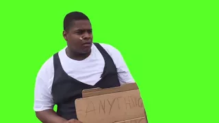 Guy holding sign does funny dance (Green Screen) Yall mind if I praise the lord