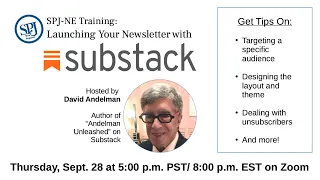 SPJ-NE: Substack Training with David Andelman