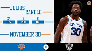 Julius Randle's Full Game Highlights: 24 PTS, 9 REB, 8 AST vs Nets | 2021-2022 NBA Season | 11/30