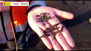 22/11/21 Muestras de piroclastos estirados, llamados "cabello de Pele" Erupción La Palma IGME