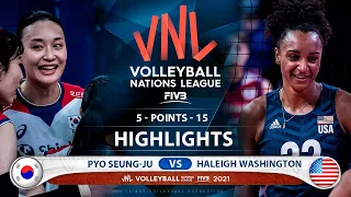 Pyo Seung-ju vs Haleigh Washington | Korea vs USA | VNL 2021 (HD)