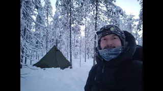 Yövyin teltassa -36° pakkasella