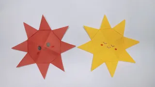 Tutorial Membuat Origami Matahari | How To Make a Paper Sun Easy | Cute Sun Origami