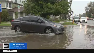 Rain causes flooding and slick roads across LA