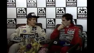 Podium / Interviews: Hungarian GP 1989 (Mansell / Senna / Boutsen)