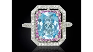 Blue Topaz Rings, Blue Topaz Jewelry, Pink Sapphire Ring LS3644