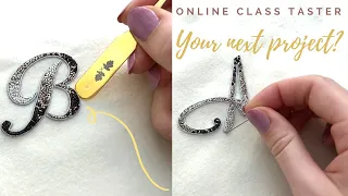 Goldwork Letters Online Class 1: Chipping and Pearle Purl Taster/ Gold Bullion Monogram Initials