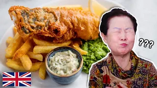 Korean Grandma Tries 'FISH AND CHIPS' For the first time