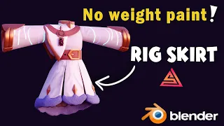 How to rig clothes in Blender | Simplest way to rig Skirt | AniSculpt