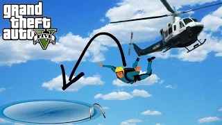 GTA 5: how to jump from helicopter into a pool/ epic stunt