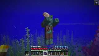 Getting Nautilus Shells from the Drowned zombies - Minecraft