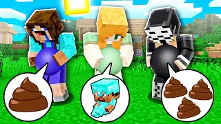 BABY BORN CHALLENGE! Minecraft NOOB vs PRO vs HACKER! 100% TROLLING FAMILY KID CHILD WIFE GIRL