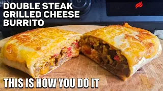 Taco Bell Double Steak Grilled Cheese Burrito Homemade on the Blackstone Griddle