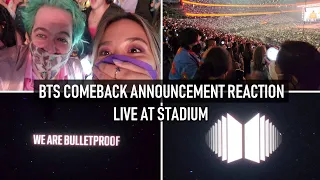 BTS Comeback Announcement REACTION LIVE at Stadium | PTD Day 4