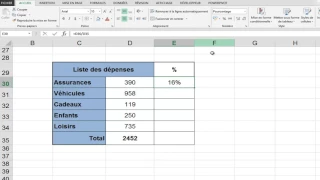 Excel : " Calculer un pourcentage "