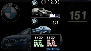 BMW 530D XDRIVE 286PS VS BMW 540D XDRIVE TOURING 340PS  ACCELERATION 0-230KM/H #shorts