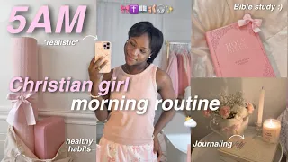 5AM CHRISTIAN GIRL MORNING ROUTINE 🎀🍵 productive & realistic | Christian Girl Diaries