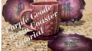 Purple Geode Resin Coaster Tutorial