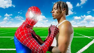 SPIDER-MAN PULLED UP ON ME!!! (1 ON 1's FOOTBALL)