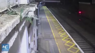 Drunk man narrowly avoids being hit by train