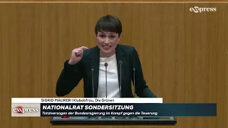 Teuerungsdebatte: Sigrid Maurer (Grüne) liest Kickl (FPÖ) die Leviten