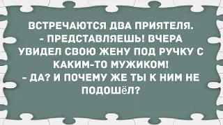 Увидел жену под ручку с каким-то мужиком! Сборник Свежих Анекдотов! Юмор!