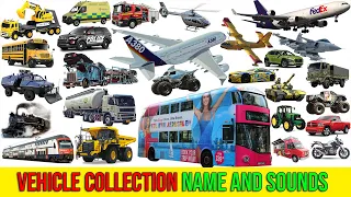 Police Cars, Dump Truck, Mixer Truck, Fire truck, Bus, Cars, Trucks | Vehicle Name Sounds Kids