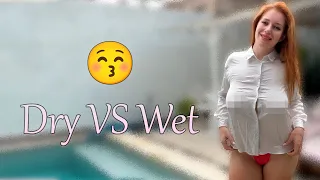 [4K] Transparent clothes Haul with Katy | Dry vs Wet 2024