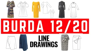 BURDA 12/2020 COMPLETE  Line Drawings - Wow!!!