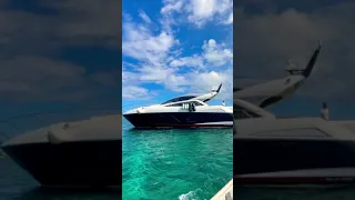 Tanya Yacht Rental Cancun grabs the video of a luxury 60ftSunseeker Predator while heading f/lunch