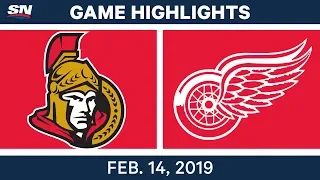 NHL Highlights | Senators vs. Red Wings - Feb 14, 2019