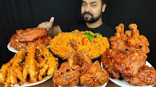 KOREAN CHICKEN WINGS, CHINESE CHICKEN FEET, CHICKEN LOLLIPOP, NOODLES MUKBANG ASMR EATING SHOW |