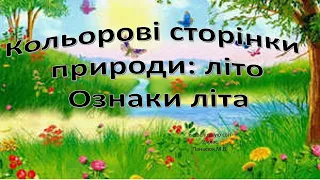 Ознаки літа. Кольорові сторінки природи: літо.