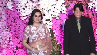 Yesteryear Bollywood Diva Padmini Kolhapure with Husband at Akash Ambani Wedding Event