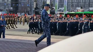 Первая репетиция парада в честь Дня Победы на площади Революции. Челябинск. 2024г.