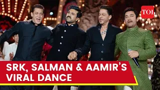 Shah Rukh, Salman and Aamir Khan groove to 'Naatu Naatu' at Anant Ambani-Radhika Merchant's Sangeet