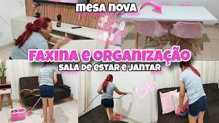 FAXINA e ORGANIZAÇÃO/ MESA NOVA CHEGOU 😍 Motivação de faxina Pesada Completa